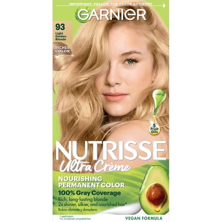 Garnier Nutrisse Nourishing Hair Color Creme, 093 Light Golden Blonde Honey Butter