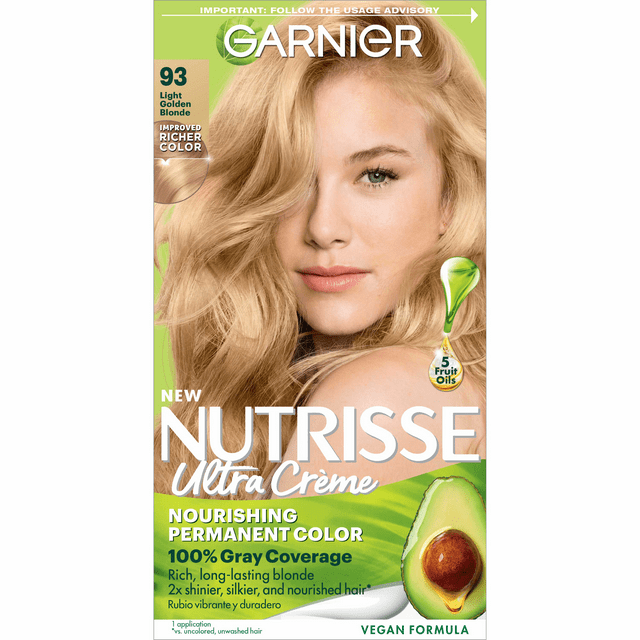 Garnier Nutrisse Nourishing Hair Color Creme, 093 Light Golden Blonde Honey Butter