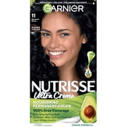 Garnier Nutrisse Nourishing Hair Color Creme, 11 Blackest Black, 1 Kit