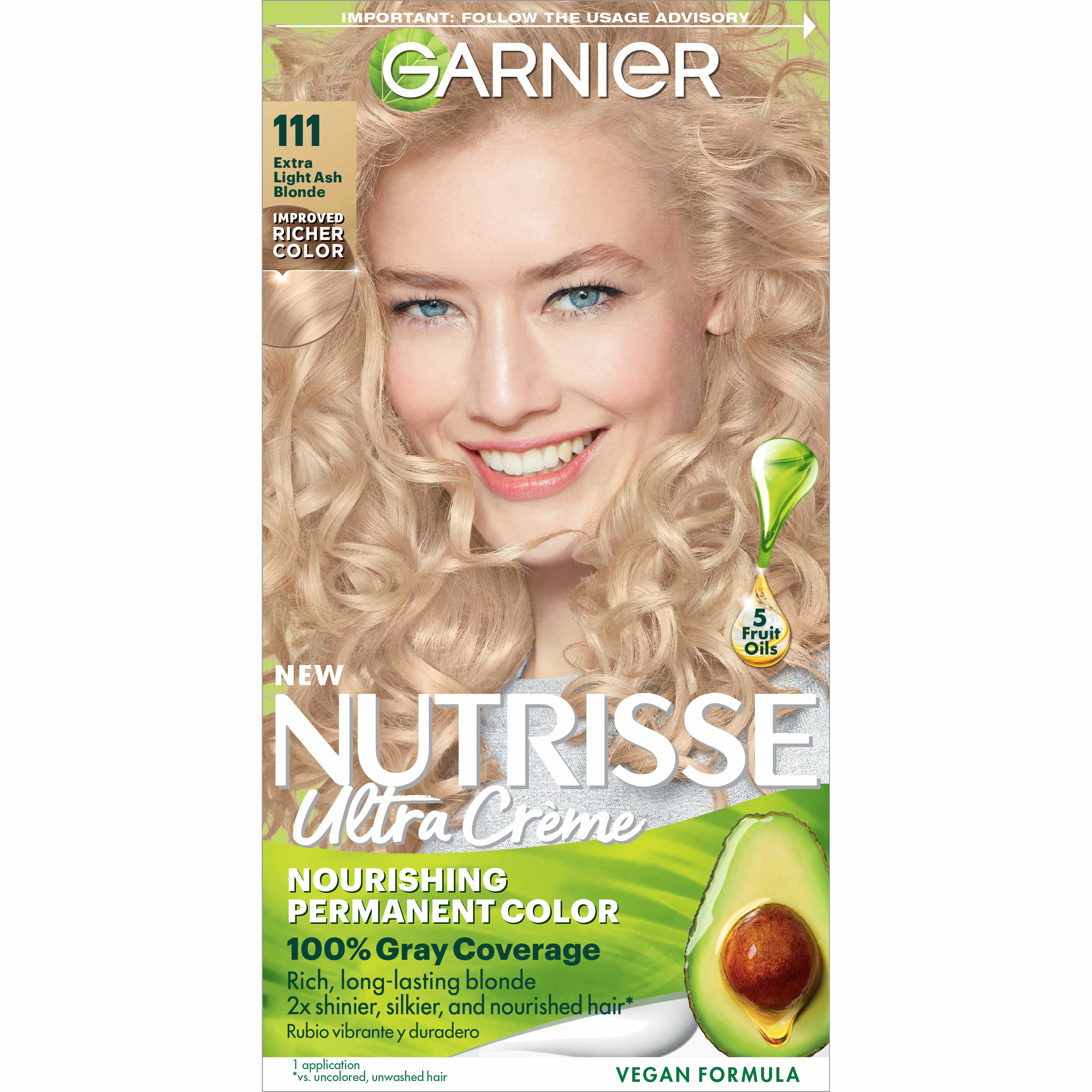Garnier Nutrisse Nourishing Hair Color Creme, 111 Extra Light Ash Blonde - image 1 of 11