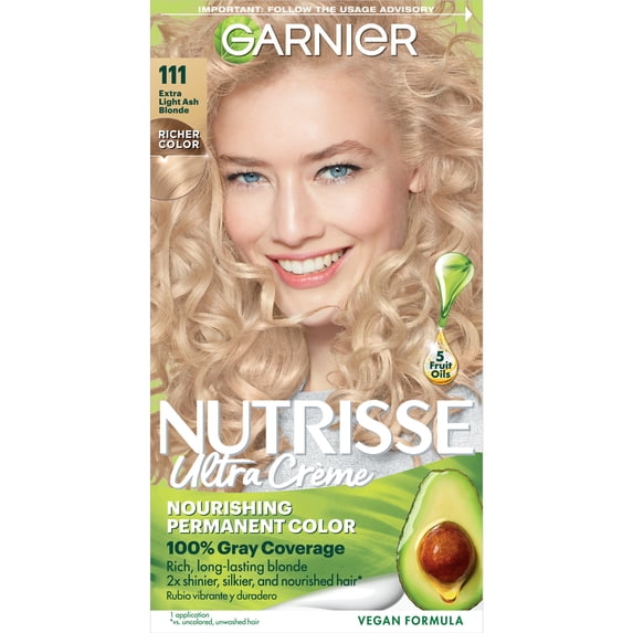 Garnier Nutrisse Nourishing Hair Color Creme, 111 Extra Light Ash Blonde