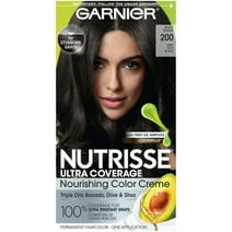 Garnier Nutrisse Nourishing Hair Color Creme, 200 Deep Soft Black Black Sesame