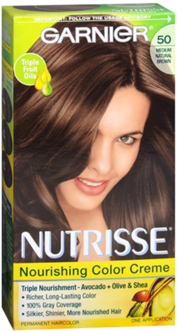 Garnier Nutrisse Nourishing Hair Color Creme, 50 Medium Natural Brown, 1 Each, 6 Pack