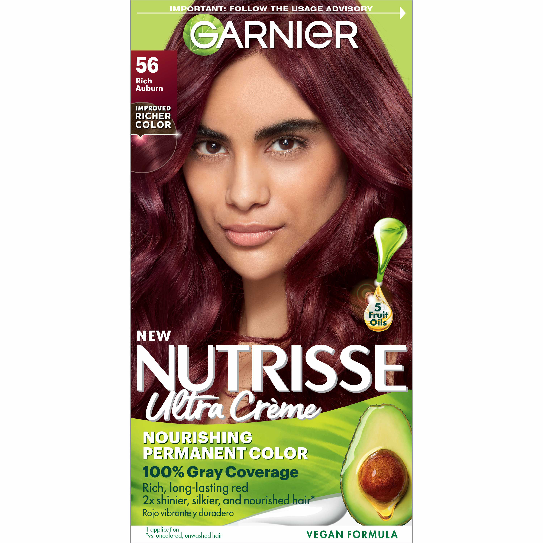 Garnier Nutrisse Nourishing Hair Color Creme, 56 Medium Reddish Brown - image 1 of 11