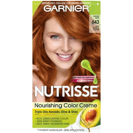 Garnier Nutrisse Nourishing Hair Color Creme, 643 Light Natural Copper