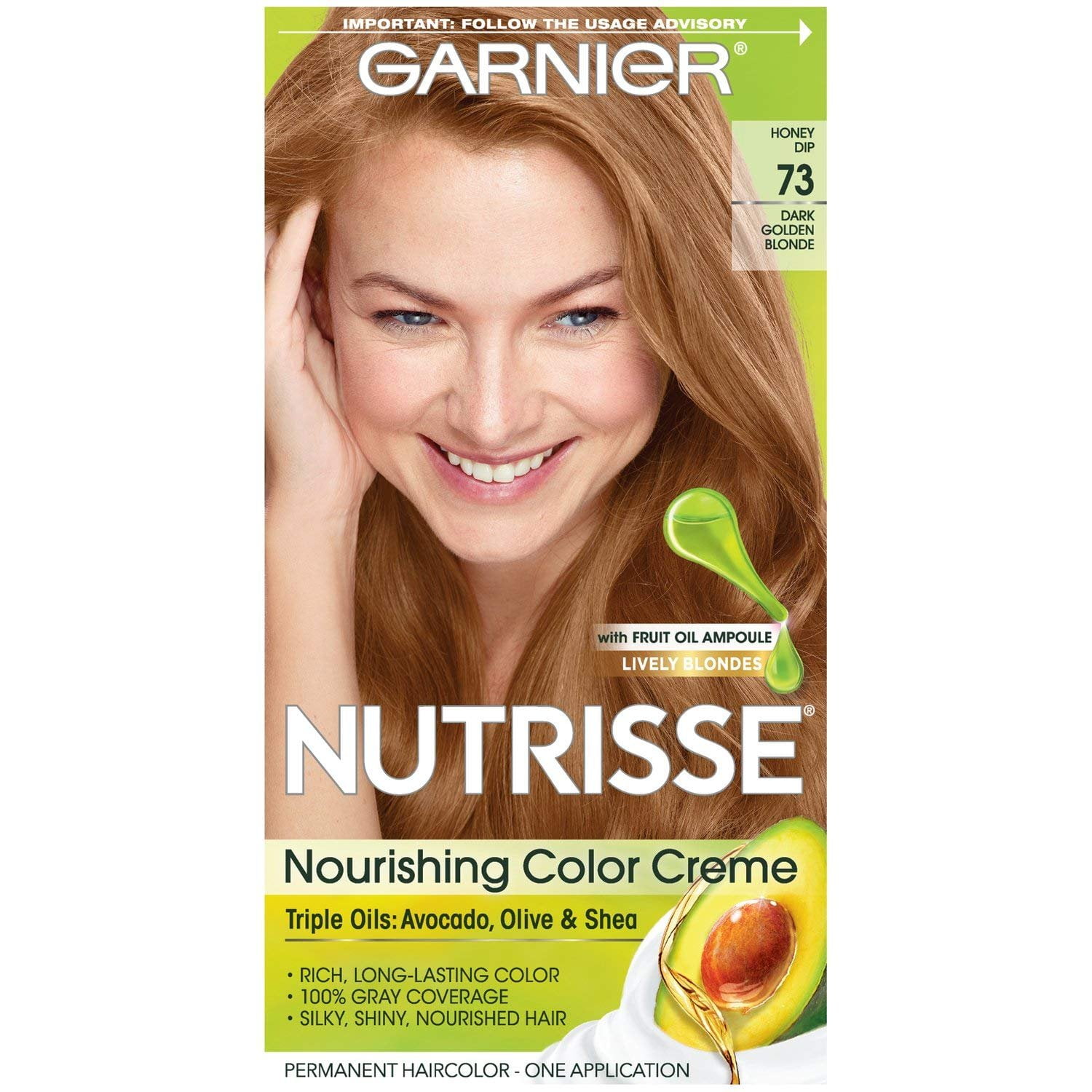 Garnier Nutrisse Nourishing Hair Color Creme 73 Dark Golden Blonde Honey Dip