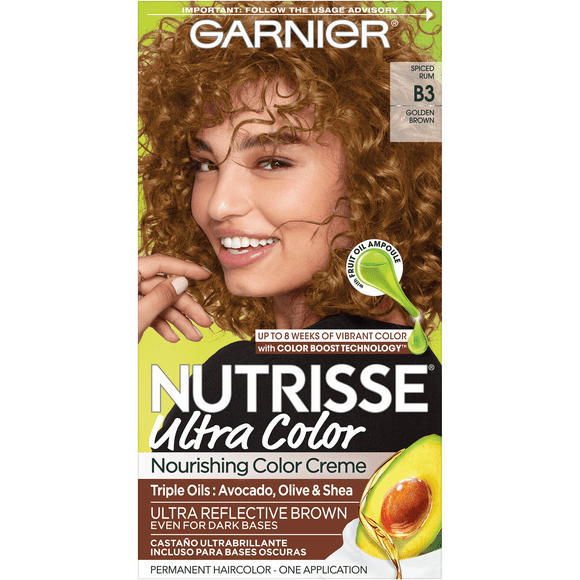 Garnier Nutrisse Nourishing Hair Color Creme, B3 Golden Brown