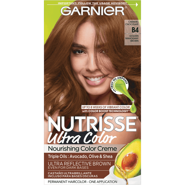 Garnier Nutrisse Nourishing Hair Color Creme, B4 Caramel Chocolate