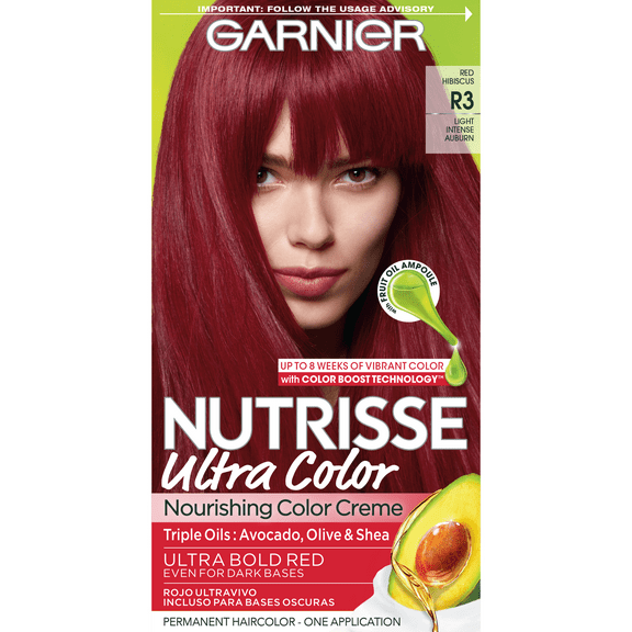 Garnier Nutrisse Nourishing Hair Color Creme, Light Intense Auburn R3