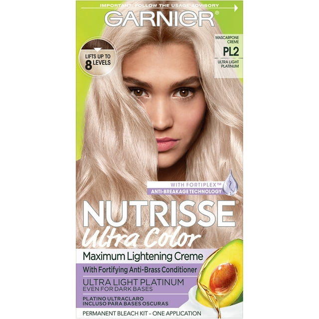 Garnier Nutrisse Nourishing Hair Color Creme, PL2 Ultra Light Platinum ...