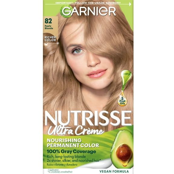 Garnier Nutrisse Nourishing Unisex Adult Hair Color Highlights Creme, 082 Pearly Blonde