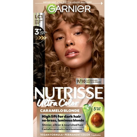 Garnier Nutrisse Ultra Color Nourishing Bold Permanent Hair Color Creme, LC1 Light Brown, 1 Kit