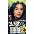 thumbnail image 1 of Garnier Nutrisse Ultra Nourishing Hair Color Creme,Permanent Hair Dye, IN1 Dark Intense Indigo, 1 Kit, 1 of 10