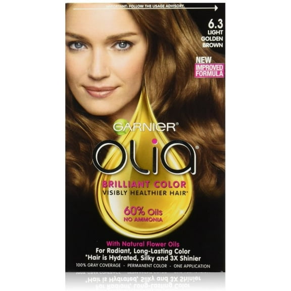 Garnier Oil Powered Permanent Haircolor, 6.3 Light Golden Brown 1 ea (Pack of 2)