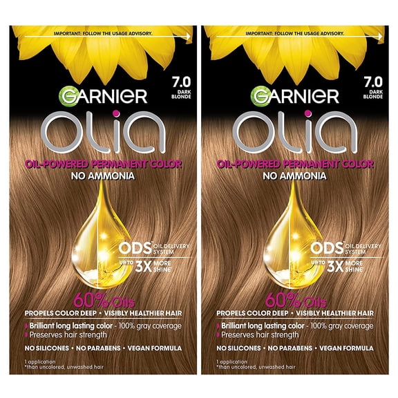 Garnier Olia Ammonia-Free Brilliant Color Oil-Rich Permanent Hair Color, 7.0