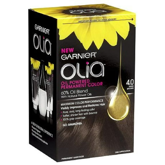 Garnier Olia Ammonia Free Hair Color [4.0] Dark Brown 1 ea (Pack of 2)
