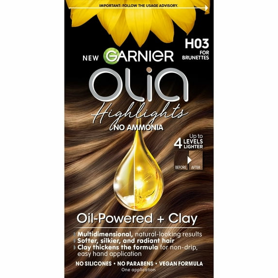 Garnier Olia At Home Hair Coloring Tool Kit, H03 for Brunettes