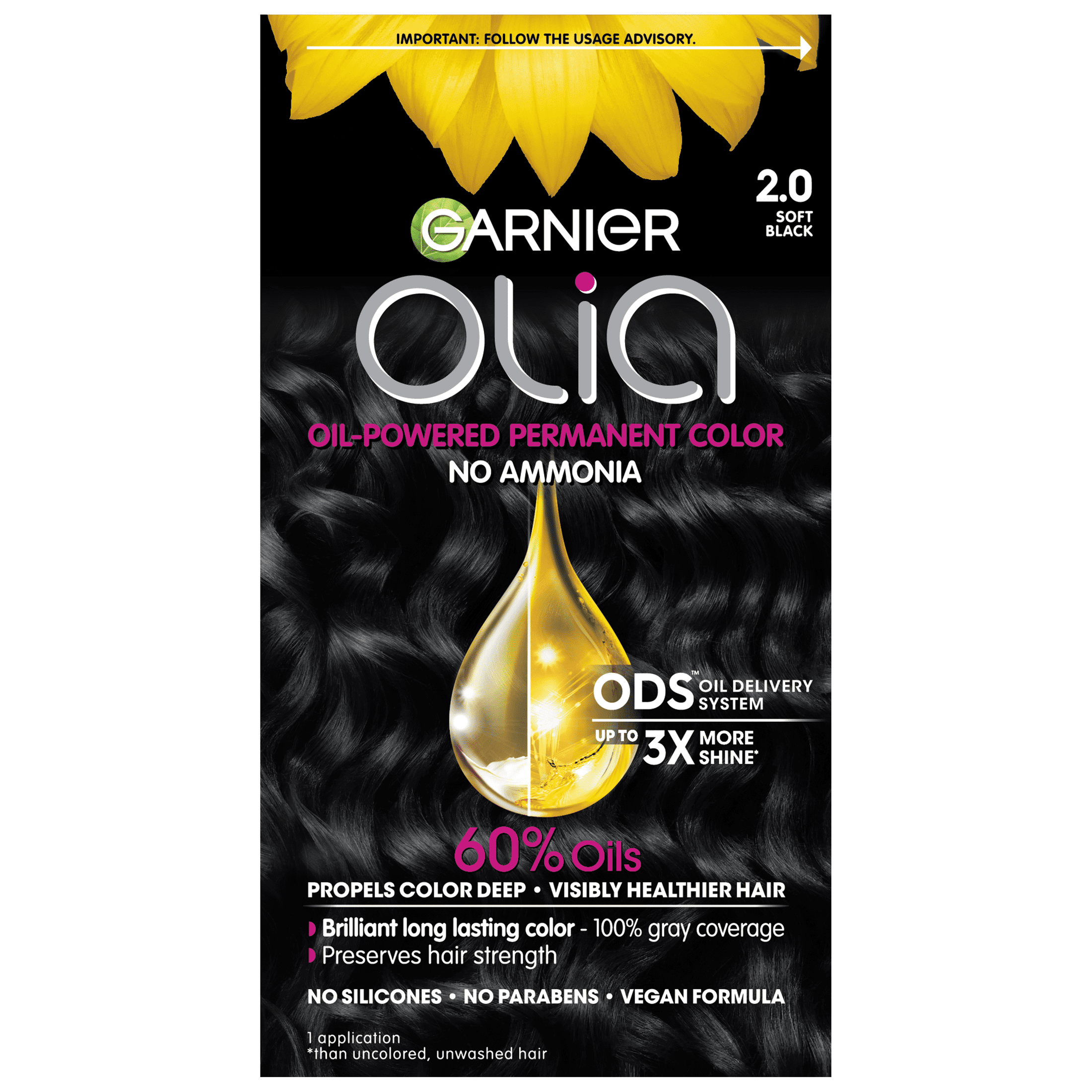 Garnier Olia Oil Powered Permanent Hair Color, 4.0 Dark Brown