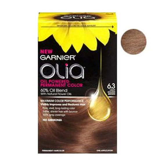 Garnier Olia Oil Powered Permanent Haircolor, Light Golden Brown 6.3 - 1 Kit