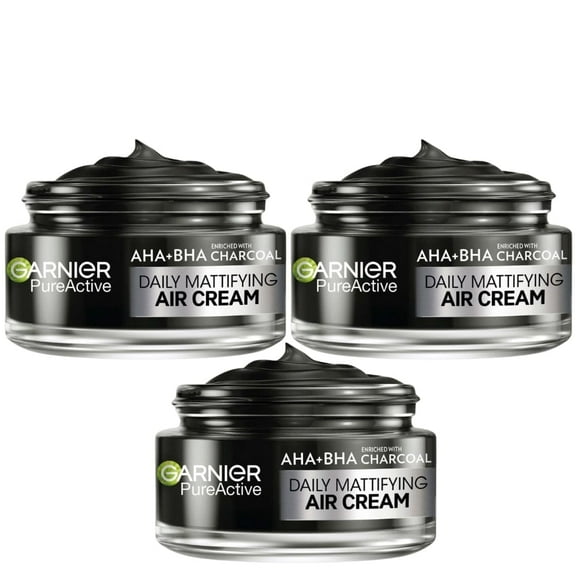 Garnier Pure Active AHA + Salicylic Acid Daily Mattifying Air Cream Moisturiser 50 ml 3 Pack