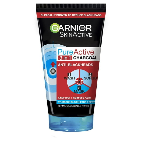 Garnier Pure Active Intensive 3in1 Charcoal Anti-Blackhead, Face Cleanser 50 ml
