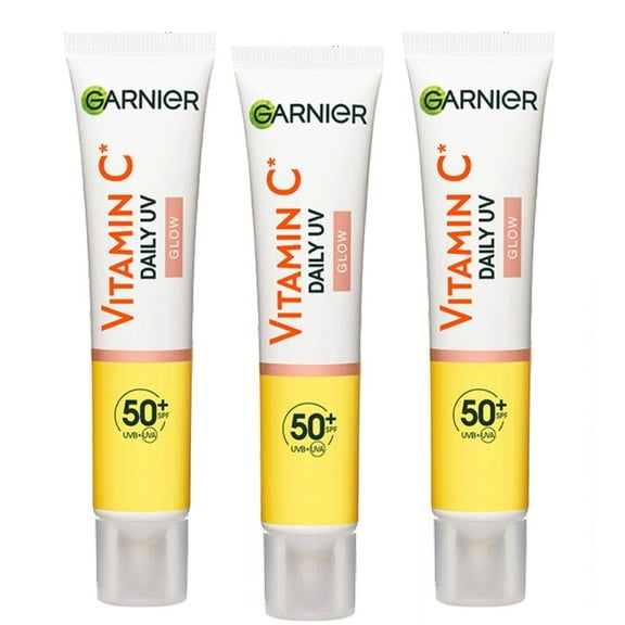 Garnier Skin Active Vitamin C Daily UV Brightening Fluid Sheer Glow, SPF50+ 40 ml 3 Pack