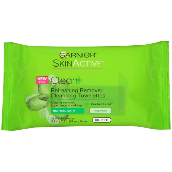 Garnier SkinActive Clean+ Refreshing Makeup Remover Wipes, 25 ct.