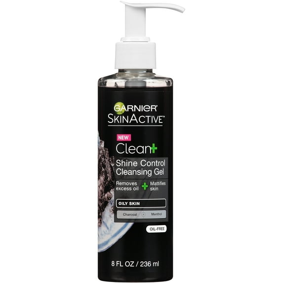 Garnier SkinActive Clean+ Shine Control Cleansing Gel for Oily Skin 8 fl. oz. Pump