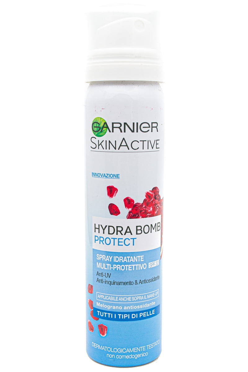 PROTECT All Types. oz BOMB Spray Garnier for Italian Skin Packaging HYDRA SkinActive Moisturizing 2.5 fl