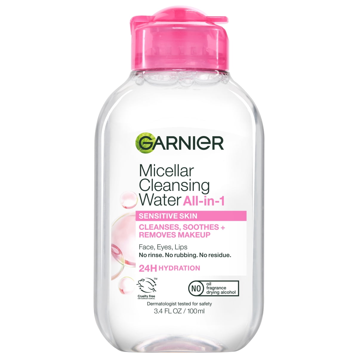 Garnier SkinActive Micellar Cleansing Water All in 1 Makeup Remover, Face Cleanser, 3.4 fl oz