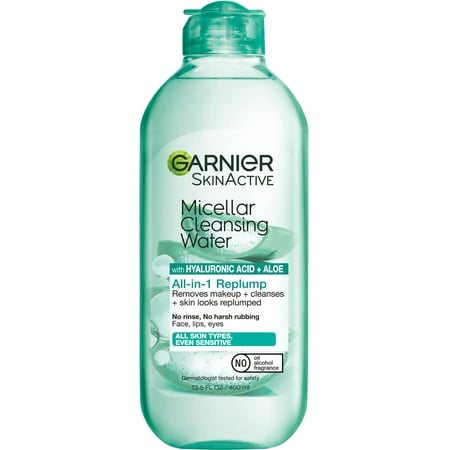 Garnier SkinActive Micellar Cleansing Water All in 1 Hyaluronic Acid Replump, 13.53 fl oz