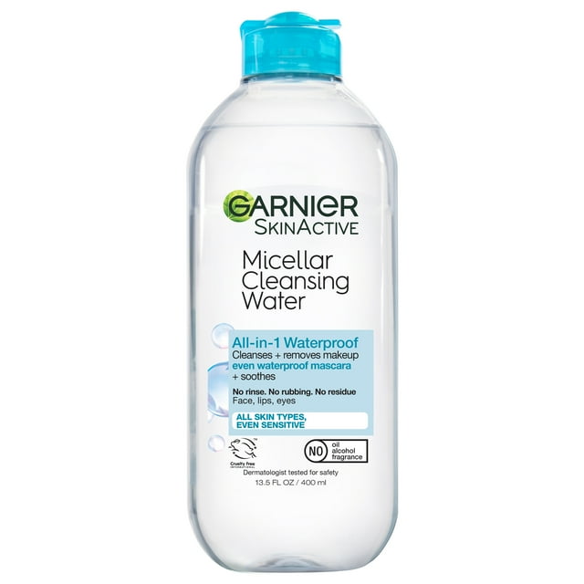 Garnier SkinActive Micellar Cleansing Water All in 1 Removes Waterproof Makeup, 13.5 fl oz