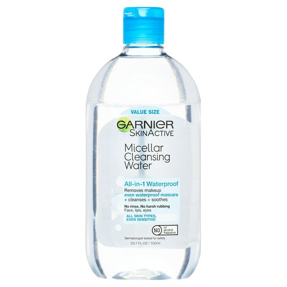 Garnier SkinActive Micellar Cleansing Water All in 1 Waterproof Makeup Remover, Face Cleanser, 23.7 fl oz