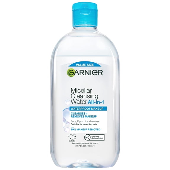 Garnier SkinActive Micellar Cleansing Water All in 1 Waterproof Makeup Remover, Face Cleanser, 23.7 fl oz