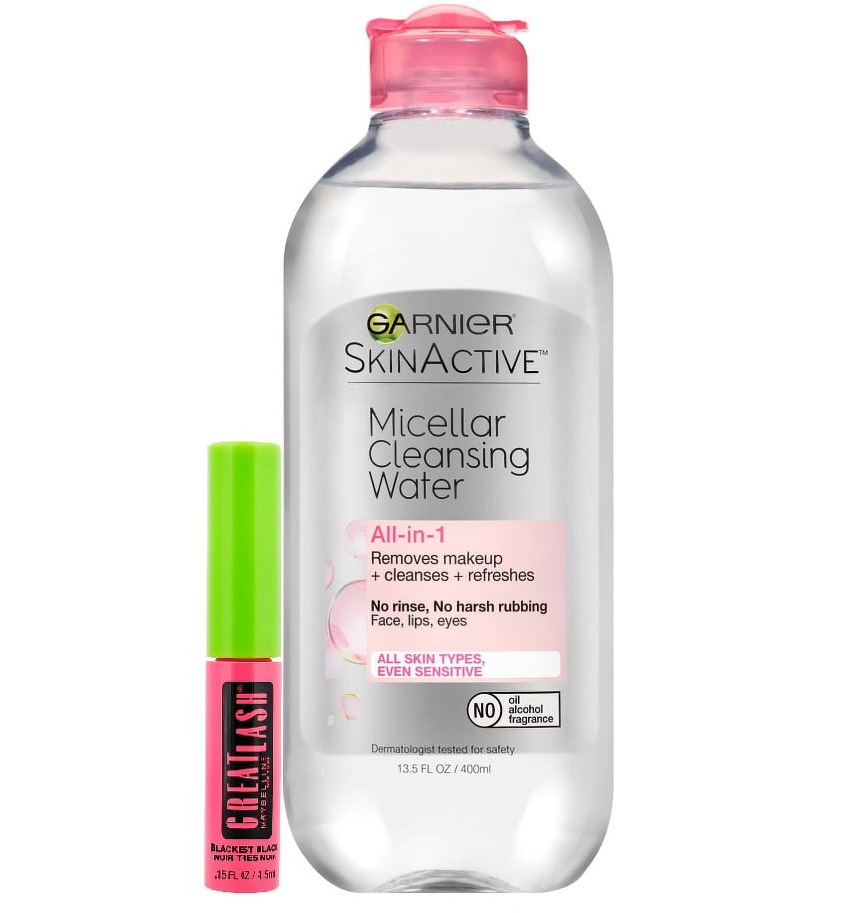 Garnier SkinActive Micellar Cleansing Water, For All Skin Types, with Mini Great Lash