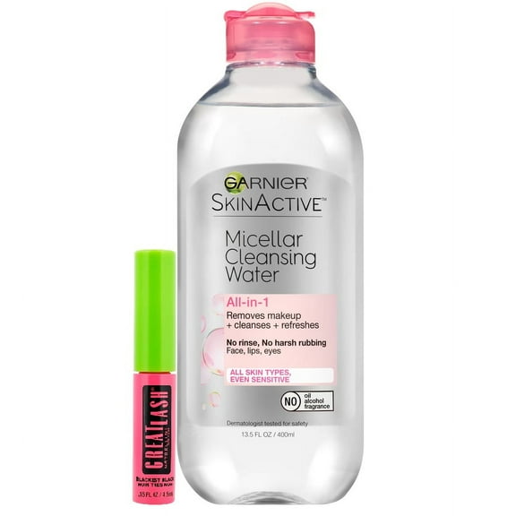 Garnier SkinActive Micellar Cleansing Water, For All Skin Types, with Mini Great Lash