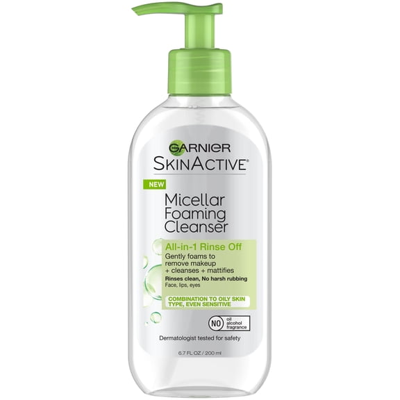Garnier SkinActive Micellar Foaming Face Wash for Oily Skin, 6.7 fl oz