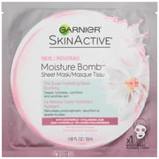 Garnier SkinActive Moisture Bomb Sheet Mask Super Hydrating Smoothing, 1.08 fl oz