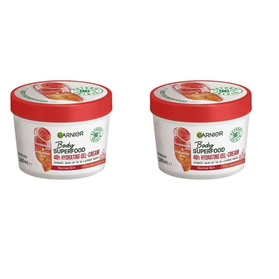 Garnier Superfood Watermelon & Hyaluronic Acid Body Cream 380ml 2 Pack