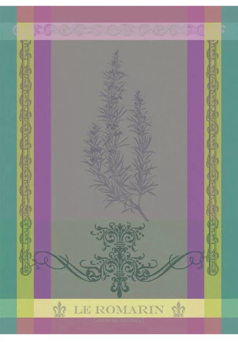 Garnier Thiebaut French Country Kitchen Tea Towel Brin De Romarin Orchidee