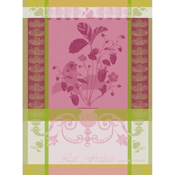 Garnier Thiebaut French Kitchen Fraisier Rose Jacquard Towel