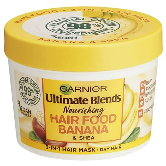 Garnier Ultimate Blends Hair Food Banana 3-in-1 Dry Hair Mask Treatment 390ml