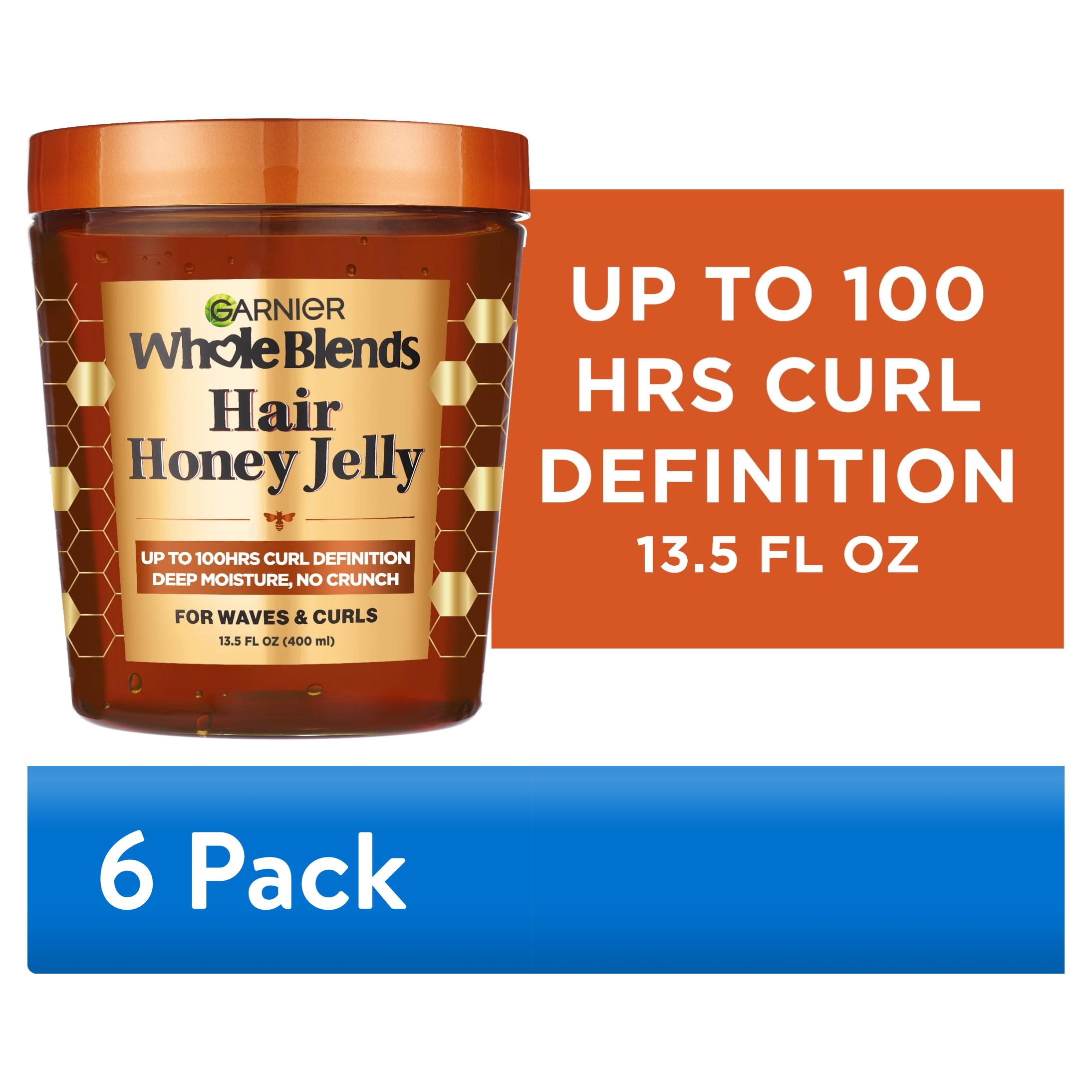 (6 pack) Garnier Whole Blends Deep Moisturizing Hair Styling Gel with Honey Jelly, Wavy Hair, 13.5 fl oz