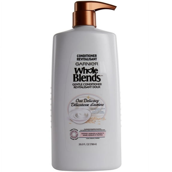 Garnier Whole Blends Gentle Conditioner with Oat Milk Rice Cream Extracts, 26.6 fl oz