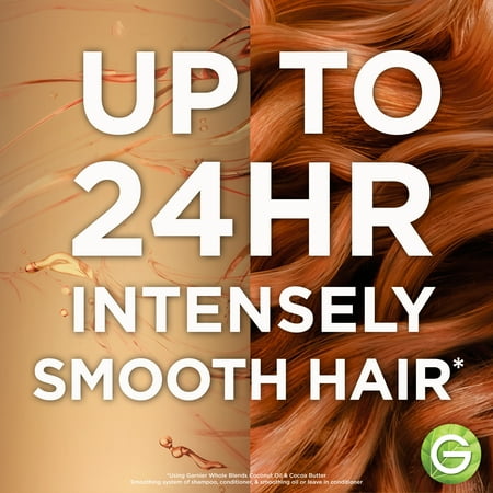 Garnier Whole Blends Leave in Frizz Control Conditioner, Coconut Oil Cocoa Butter, All Hair Types 5 fl oz