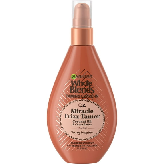 Garnier Whole Blends Miracle Frizz Tamer 10-in-1 Coconut Leave-In Treatment, 5 fl. oz.