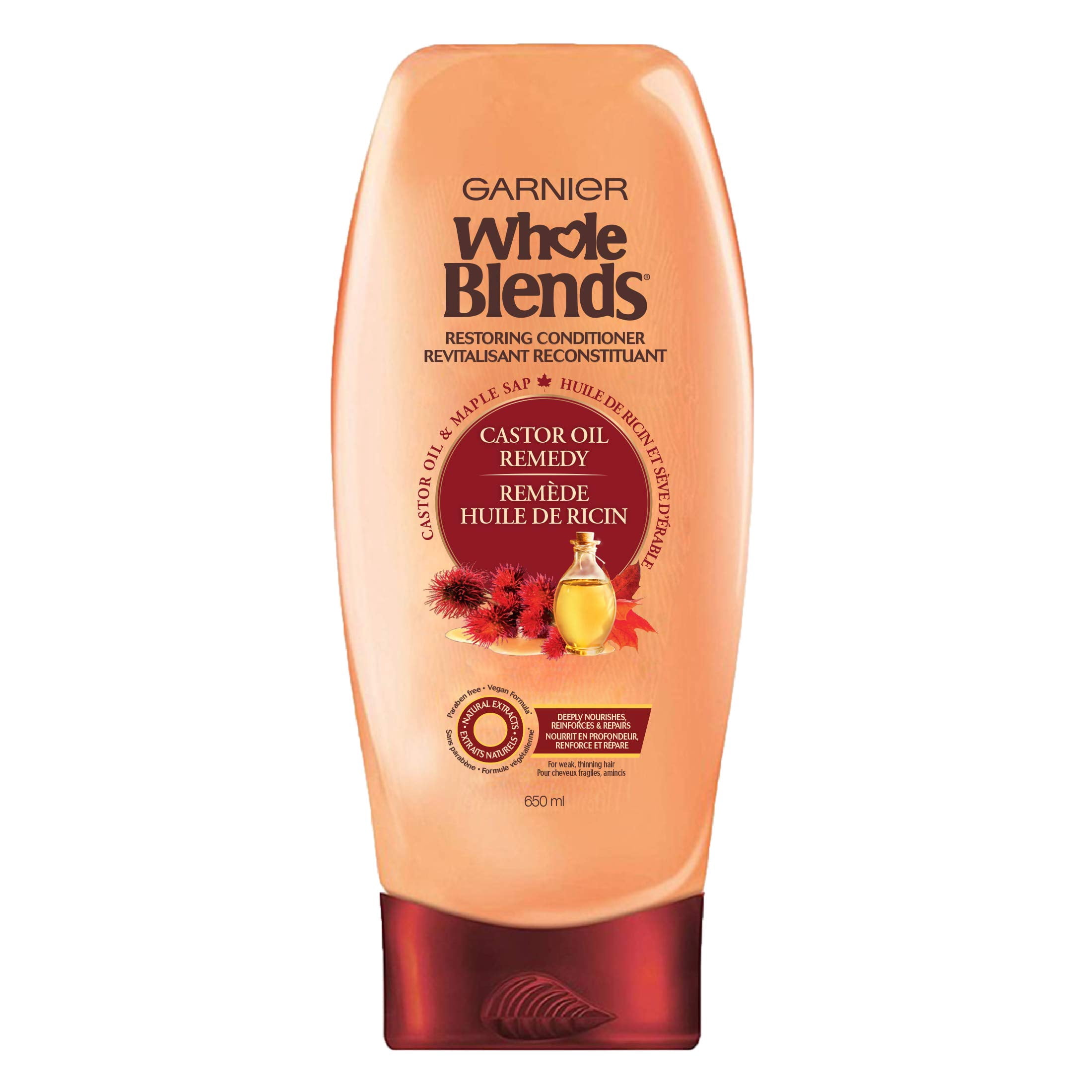 Garnier Whole Blends Repairing Conditioner with Castor Oil, 22 fl. oz.