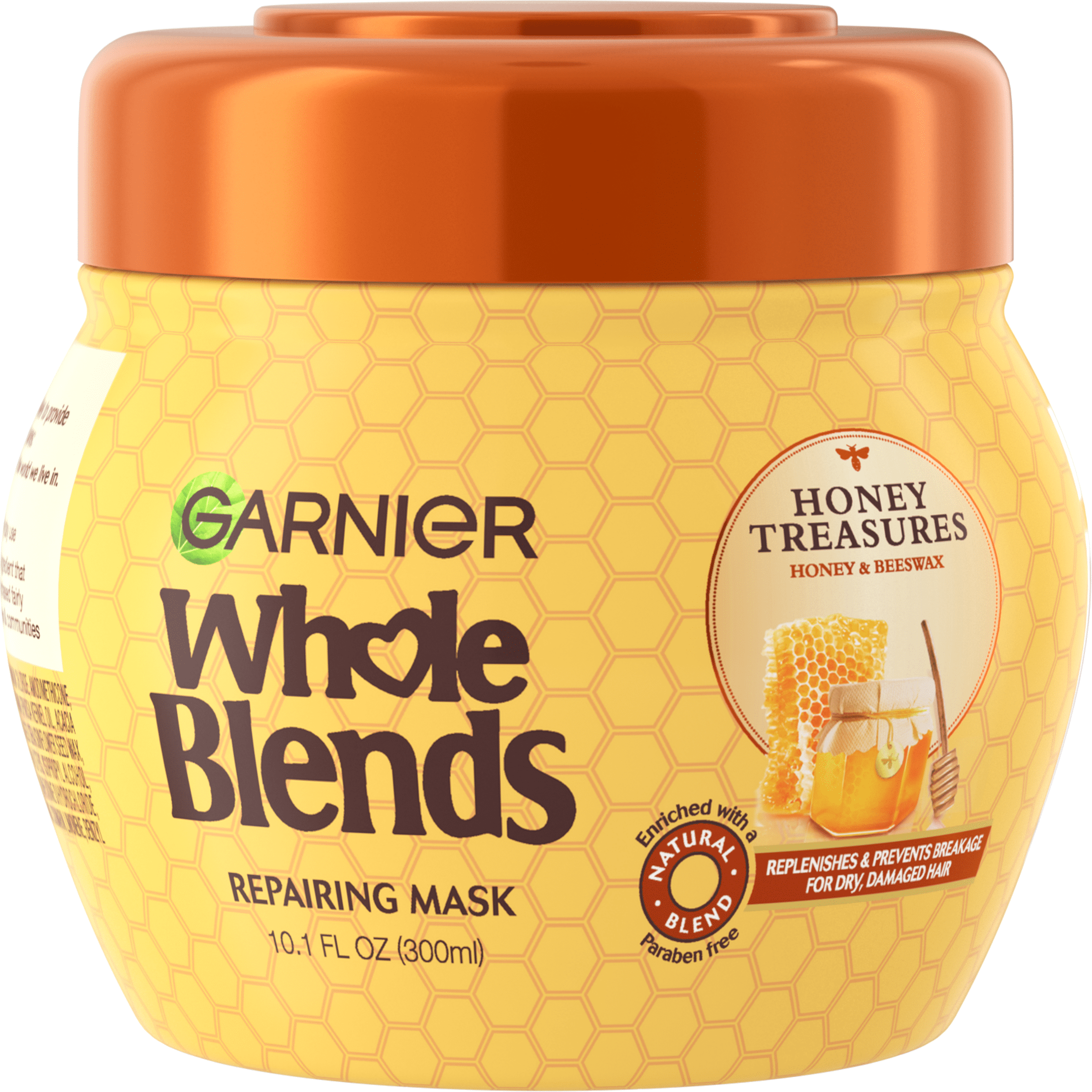 Garnier Whole Blends Repairing Mask with Royal Jelly Honey Propolis Extracts, Nourshing, All Hair Types, 10.1 fl oz