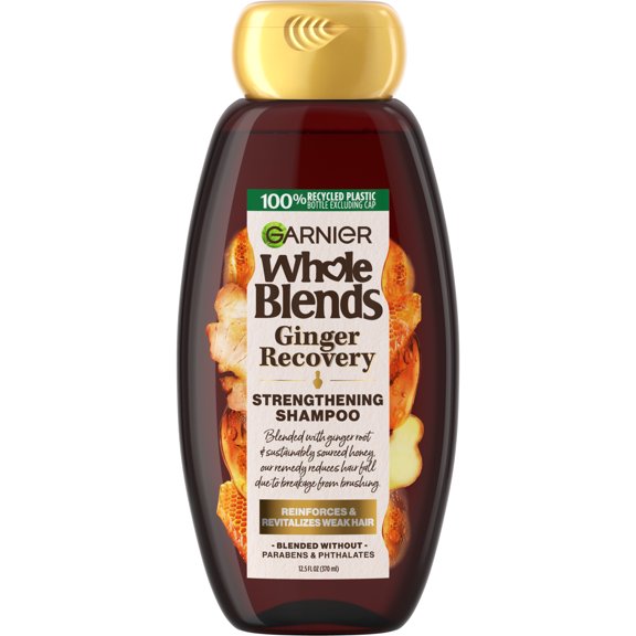 Garnier Whole Blends Repairing Shampoo with Ginger and Golden Honey, Damaged Hair, 12.5 fl oz