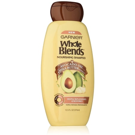 3 Pack - Garnier Whole Blends Nourishing Shampoo, Avocado Oil & Shea Butter Extracts 12.50 oz
